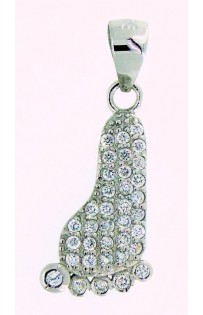 Ciondolo in argento 925%° piede di zirconi P-2179